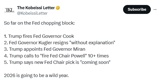 X posy explaining the Donald Trump's new Fed decision