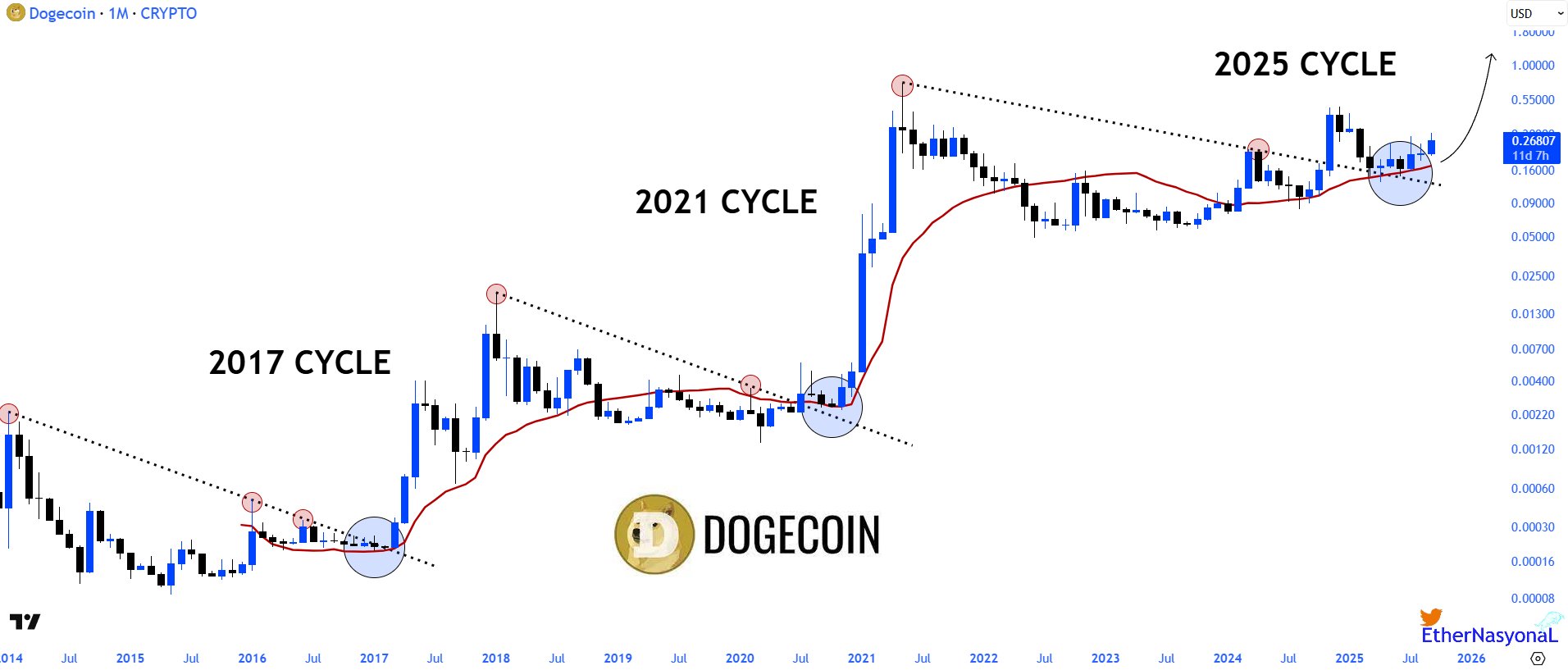 Dogecoin price action 