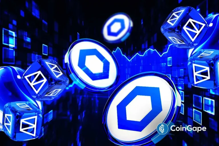 An image of Polymarket and Chainlink's logos