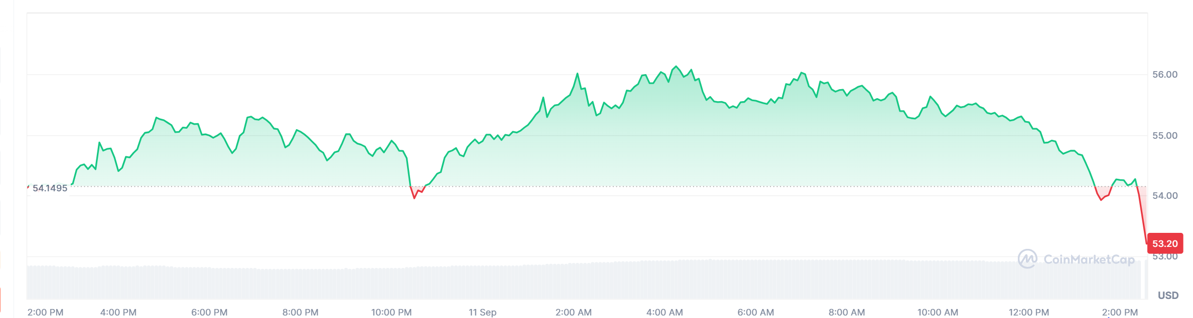 HYPE Token One-Day Price chart 
