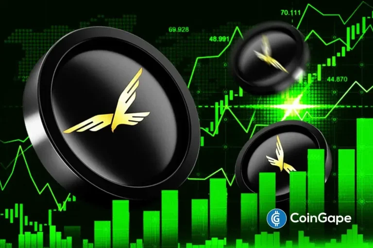 World Liberty Financial token displayed with rising green charts showing market activity growth