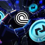 an image of Robotic hand holding Ondo Finance and Bitget tokens symbolizing tokenized assets.