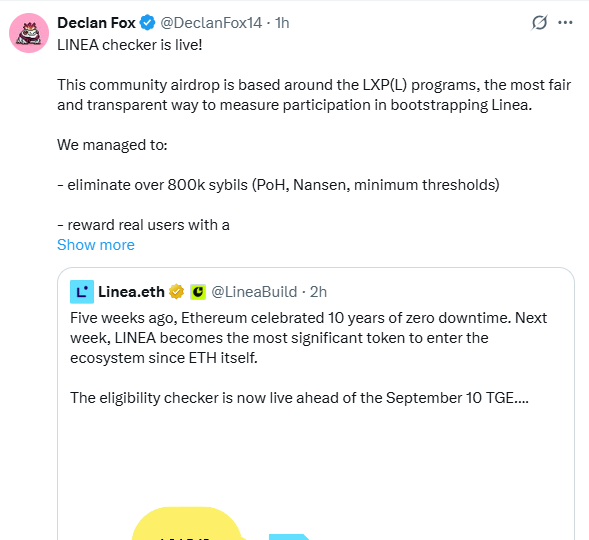 Declan Fox sharing the eligibility tracker news 