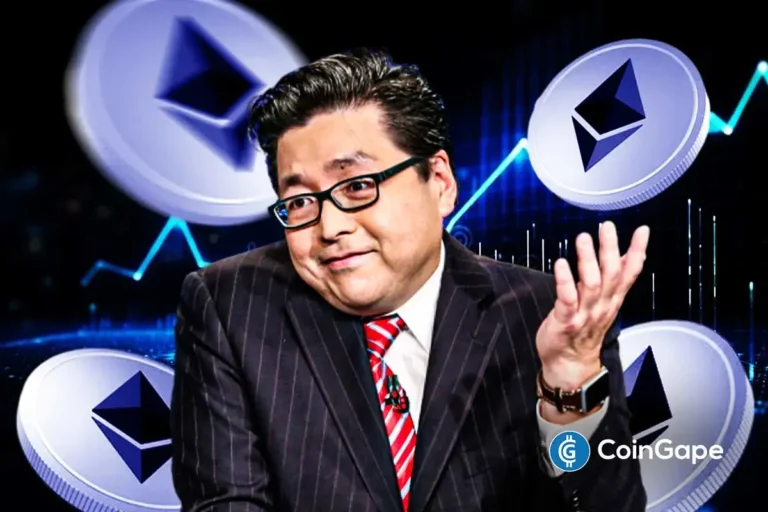 image of Tom Lee gestures as Ethereum coins rise, symbolizing BitMine’s $1.87B ETH boost.