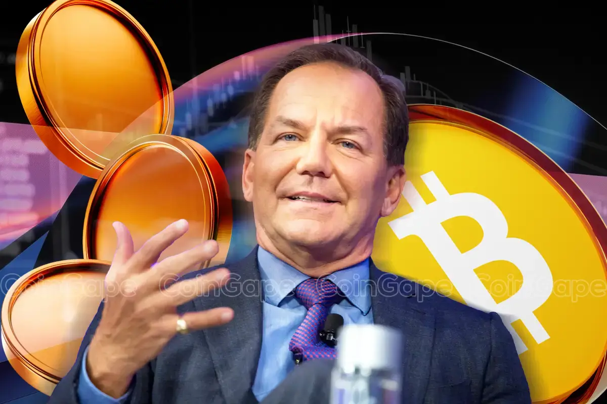 Paul Tudor Jones gestures while discussing Bitcoin and market rally optimism.