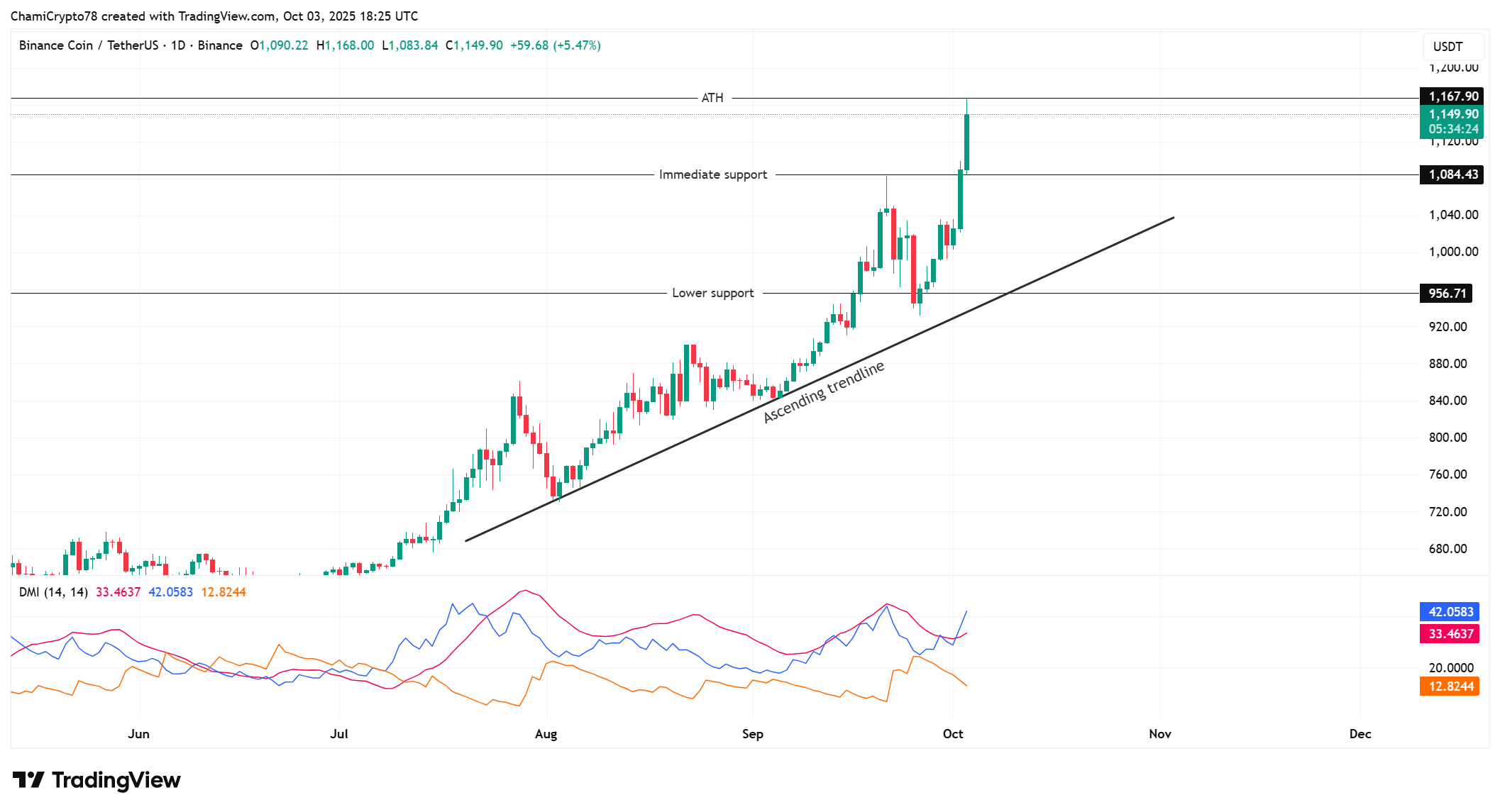 BNB Coin price action 