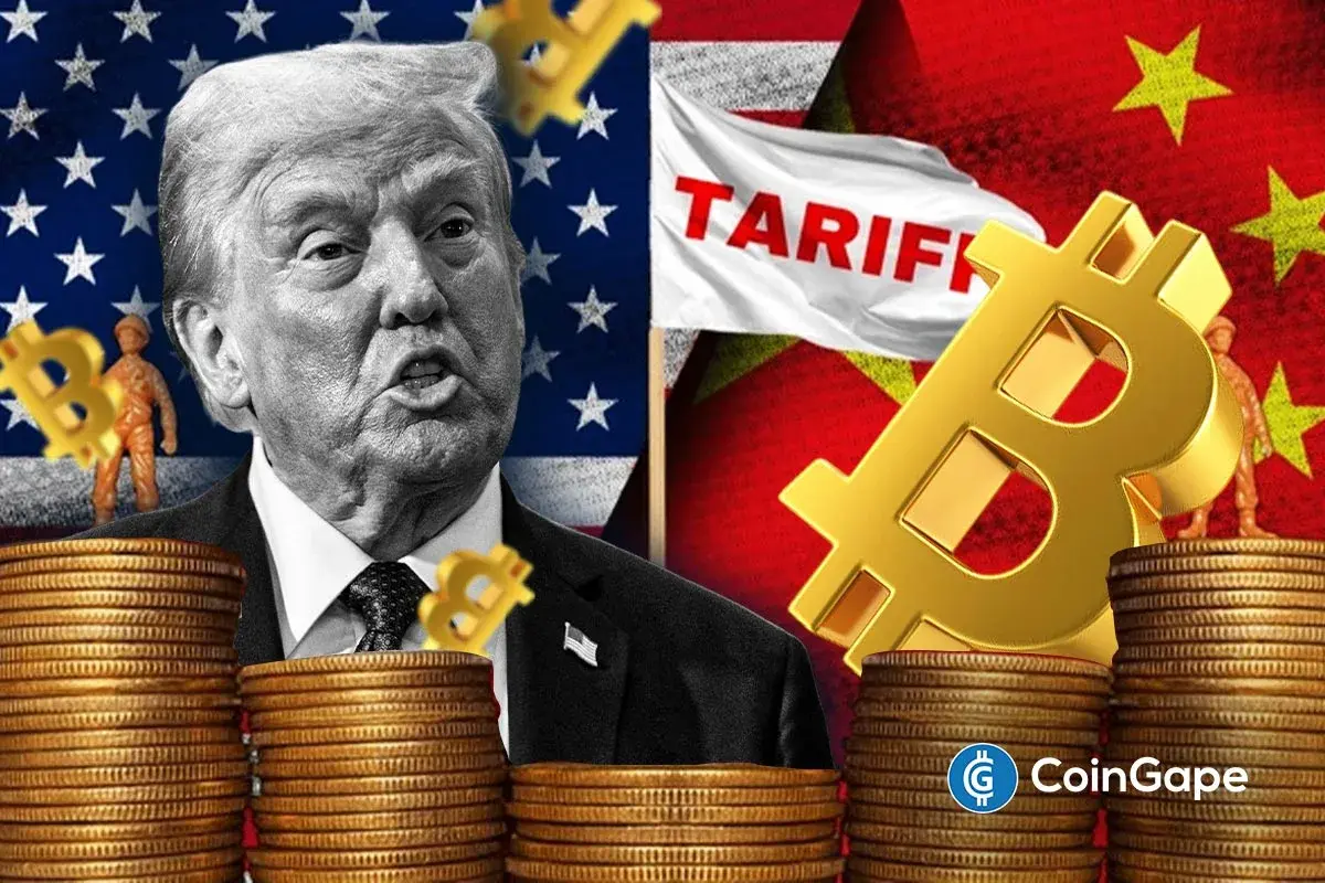 An image of Trump and Bitcoin's logo