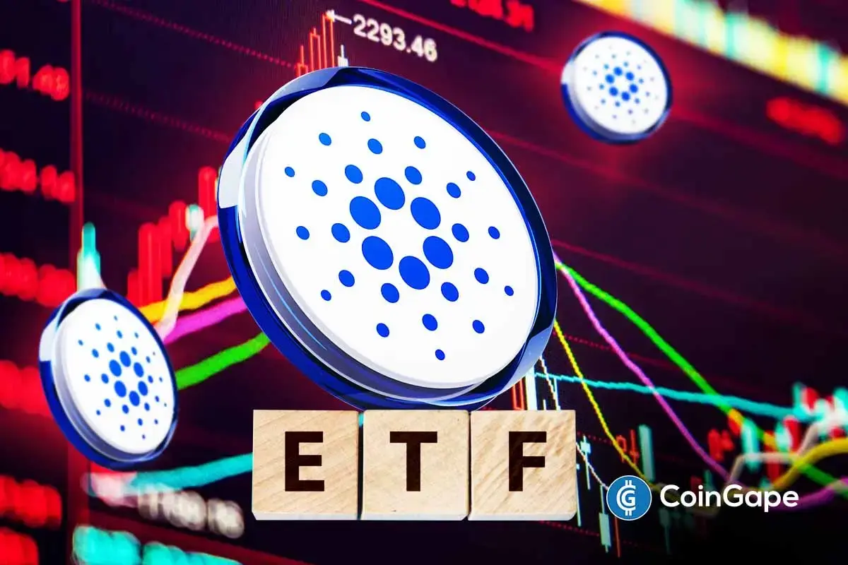 Cardano chart showing ADA consolidating below key resistance before ETF ruling decision.