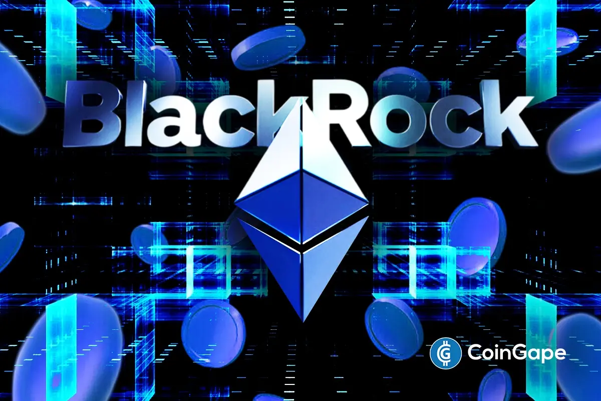Ethereum chart shows breakout formation as Wyckoff re-accumulation aligns with BlackRock’s $110M ETF purchase.