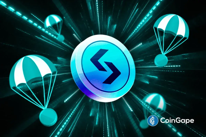 Bitget token with parachutes symbolizing Early Hunter Airdrop rewards distribution.