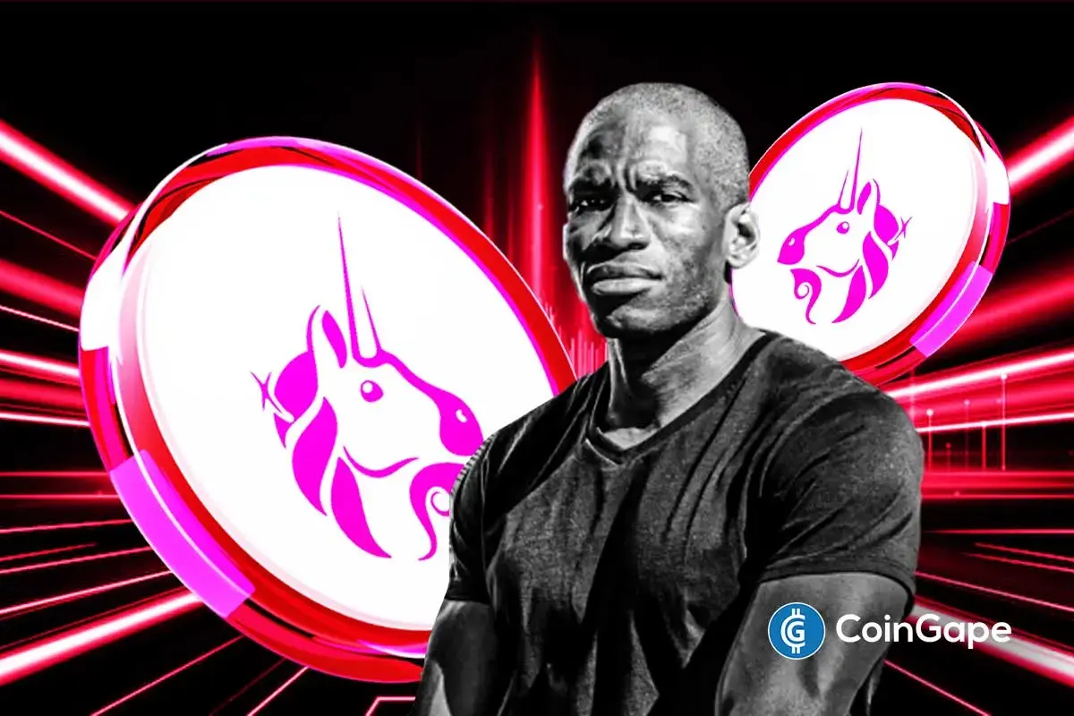 An image of Arthur Hayes and Uniswap logo