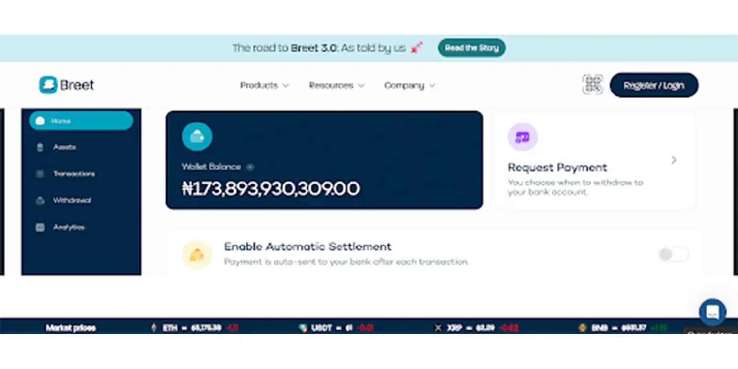 Breet Crypto Exchange