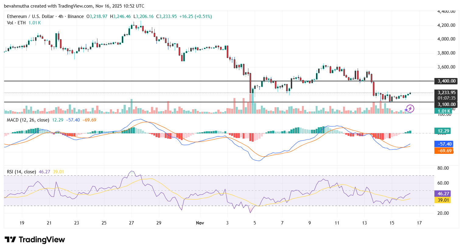 Ethereum Price Outlook: Will Bulls Defend $3,000 Support Level?
