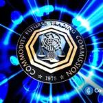 CFTC seal over digital blue graphics symbolizing rising crypto oversight under incoming leadership.