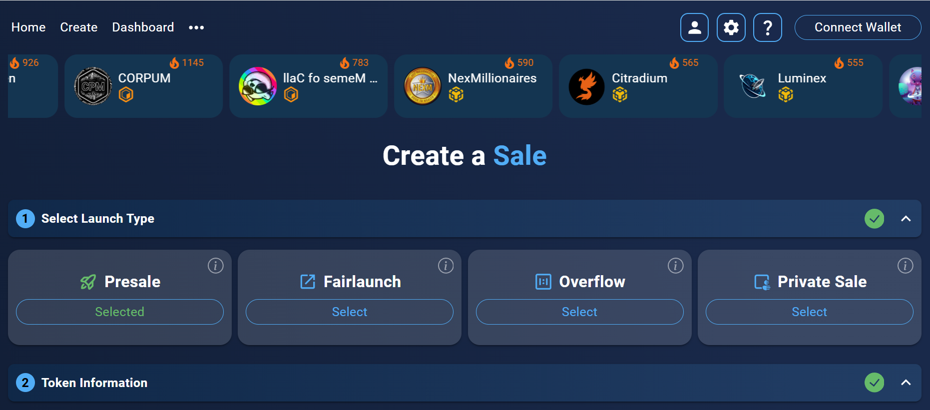 dxsale User interface