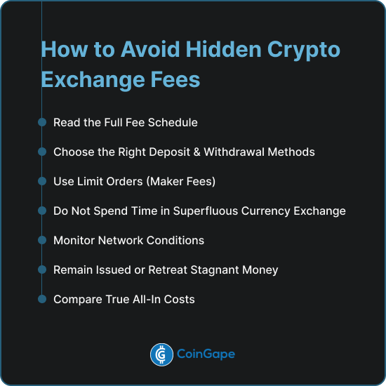 how to avoid hidden crypto exchange fees