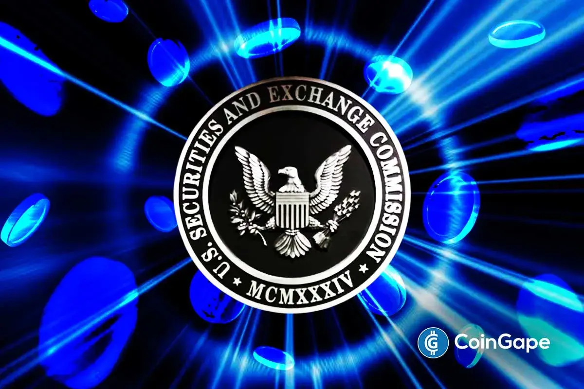 SEC emblem surrounded by digital token visuals highlighting regulatory review of tokenized equities