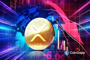 XRP coins rising over market charts, reflecting growing demand as traders rotate into the asset amid utility-driven confidence.