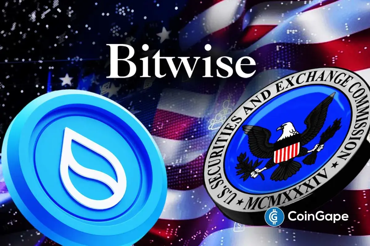 An image of Bitwise, SEC and SUI logo to represent the SUI ETF