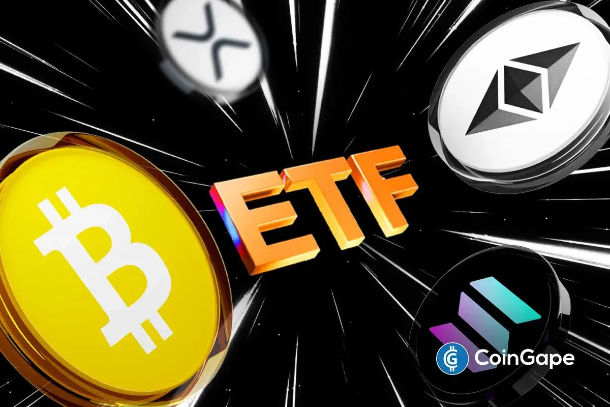 an image to represent the Crypto ETFs tied to BTC, ETH, XRP, SOL