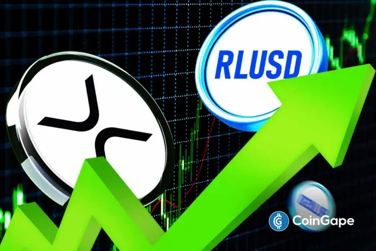 XRP and RLUSD logos rise with market growth as demand for Ripple’s multi-chain stablecoin strategy earns praise.
