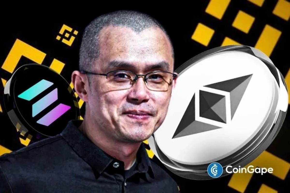 Image shows CZ as he reacts to BNB Chain outperforming Ethereum and Solana in daily active users, highlighting growing network adoption.