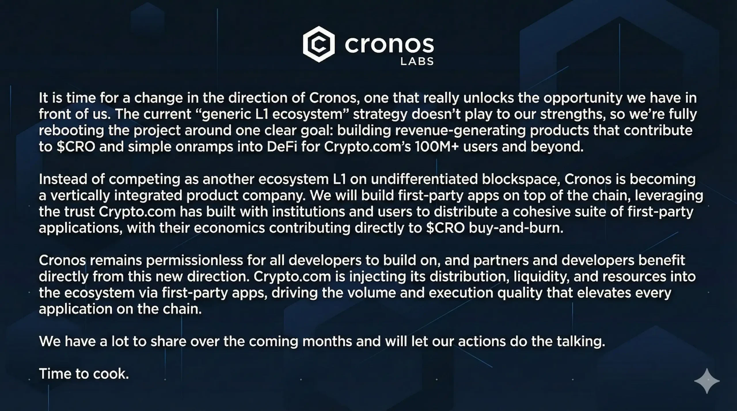 New Plan for Cronos
