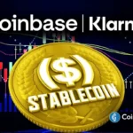 Stablecoin graphic as Klarna partners with Coinbase to raise institutional funding using regulated digital dollars