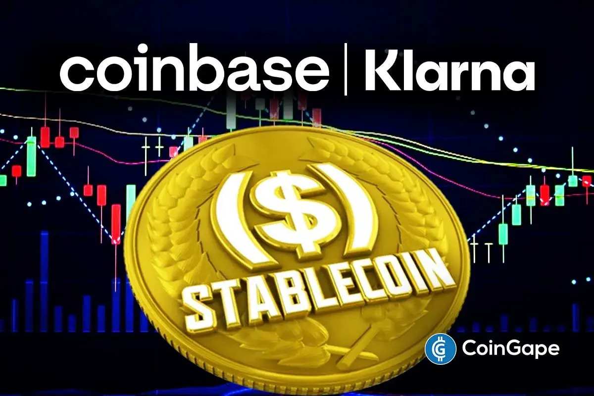 Stablecoin graphic as Klarna partners with Coinbase to raise institutional funding using regulated digital dollars