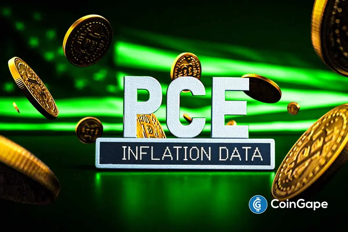 an image to represent the U.S. PCE inflation data and the Bitcoin logo