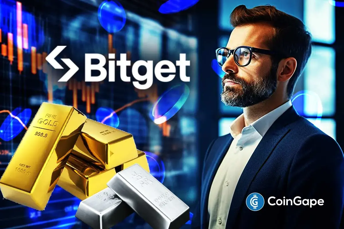 Bitget branding with gold and silver bars as crypto traders shift into TradFi assets amid global market volatility