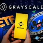 an image of Grayscale and Binance logo to represent the BNB ETF