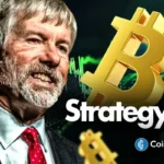 Michael Saylor appears beside a Bitcoin symbol as Strategy signals another major BTC buy push