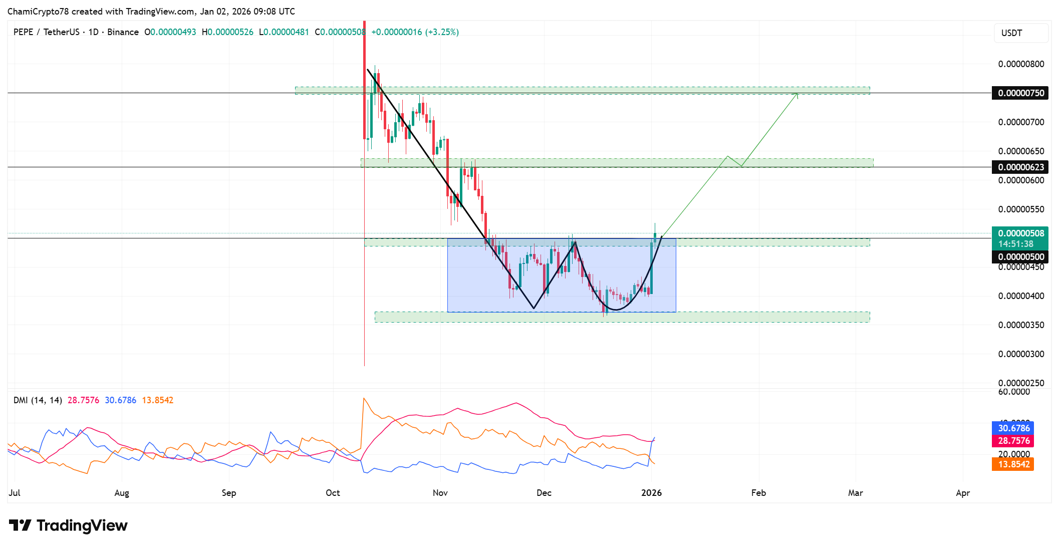 PEPE Coin price action
