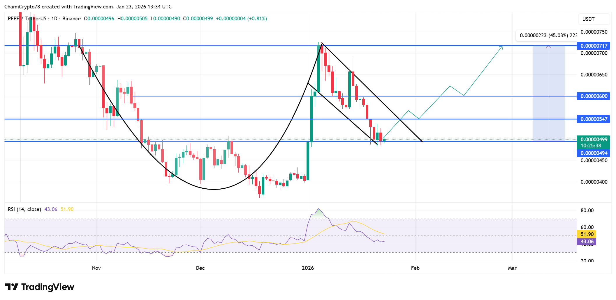 PEPE Coin price action