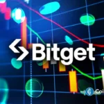 Bitget logo over trading charts highlighting growth in tokenized stock futures and rising on-chain equity activity.