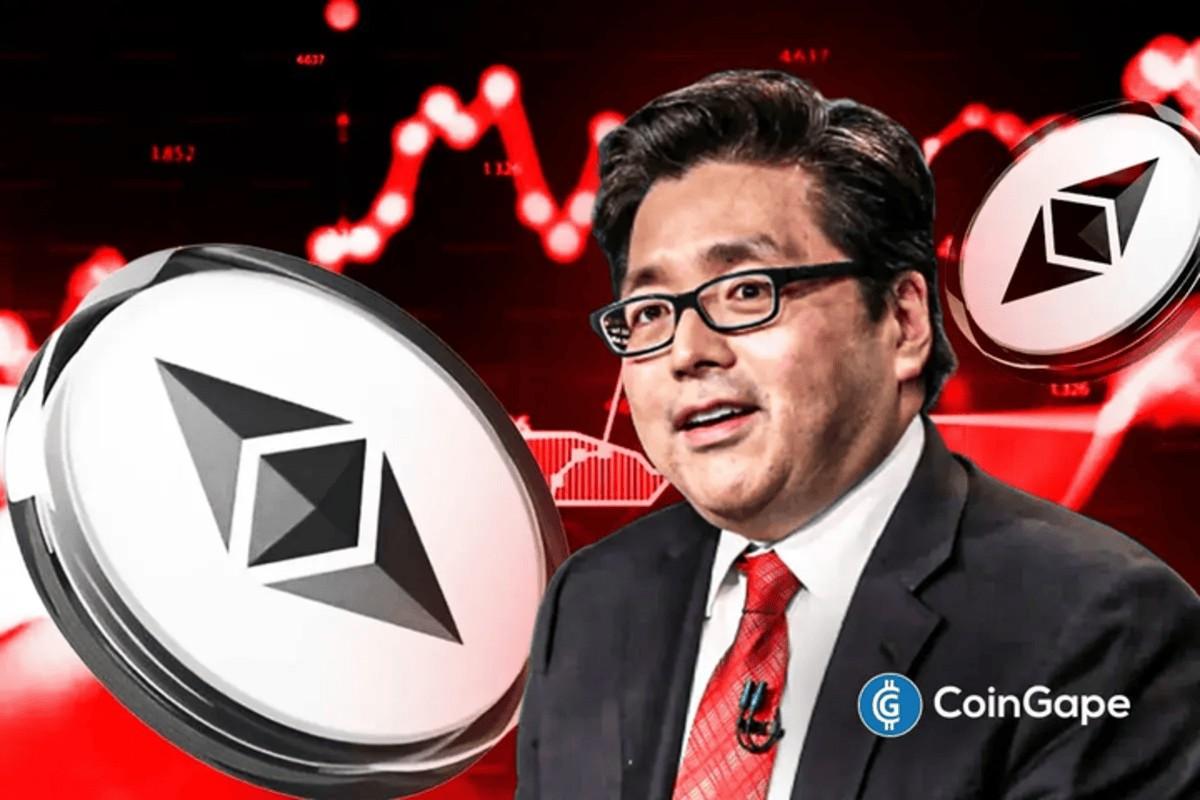 BitMine chairman appears beside Ethereum tokens as charts turn red ahead of key shareholder vote on ETH expansion.
