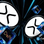 XRP tokens and FXRP DeFi cubes symbolizing XRP’s growing FXRP-powered role in cross-chain trading and decentralized finance.