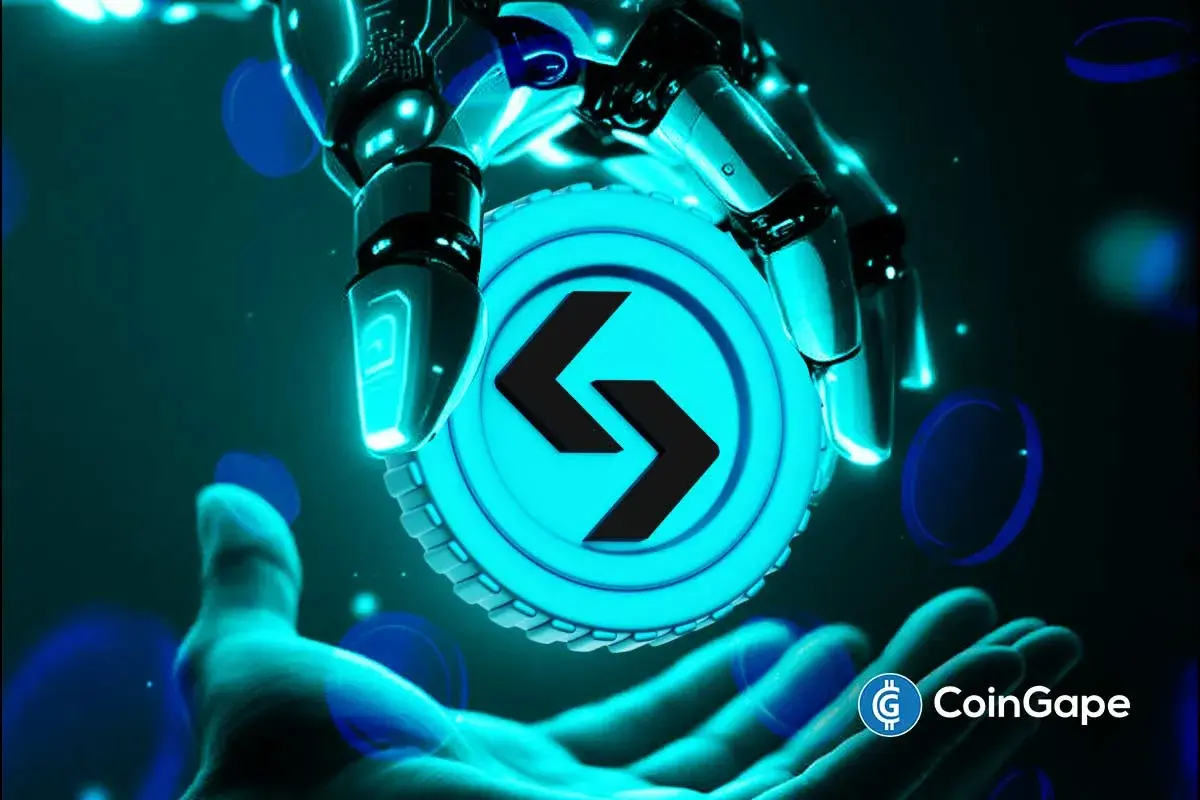 AI robotic hand holding Bitget coin symbolizing Gracy AI market insights tool