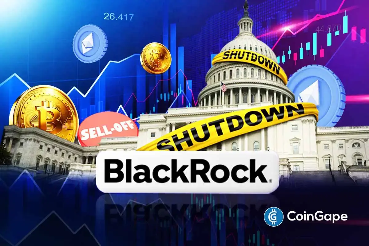 an image of BlackRock, Bitcoin, and Ethereum's logos