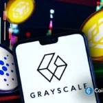 Grayscale GDLC ETF graphic showing Binance Coin added to portfolio replacing Cardano in institutional crypto fund.