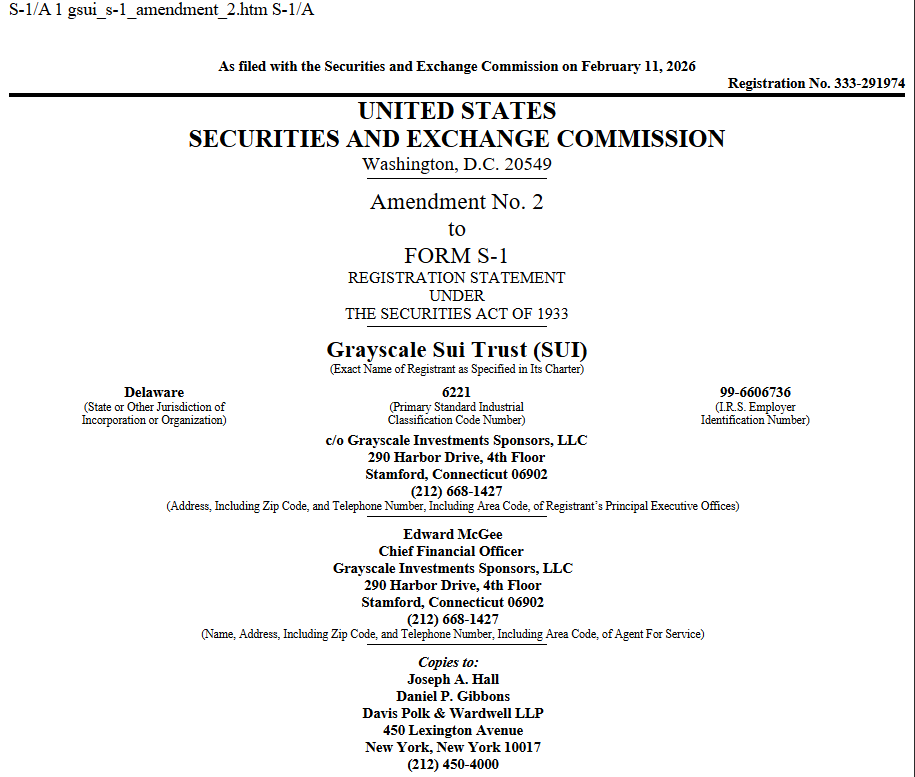 Grayscale Sui Staking ETF S-1 Amendment