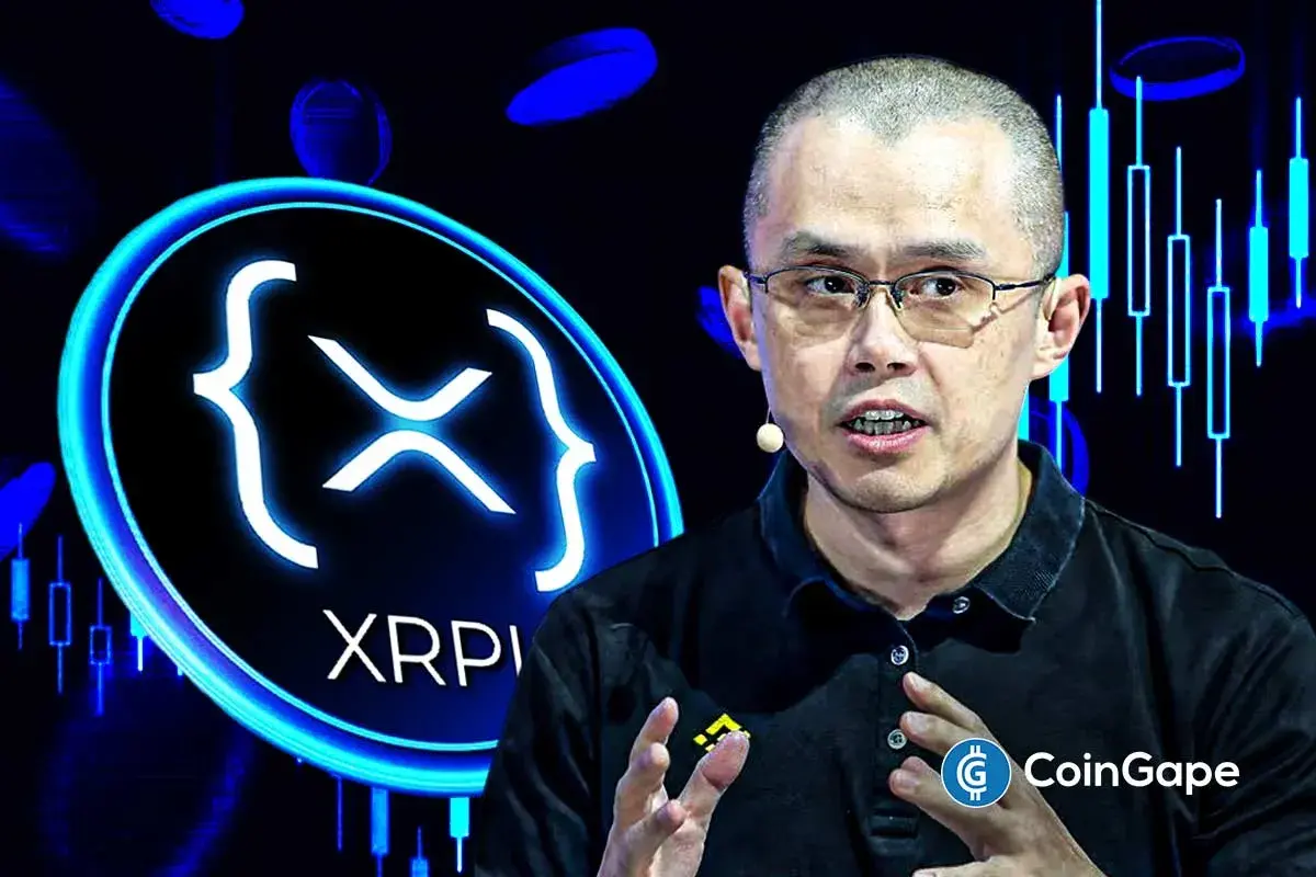 an image of the XRP Ledger's logo and Binance's founder CZ