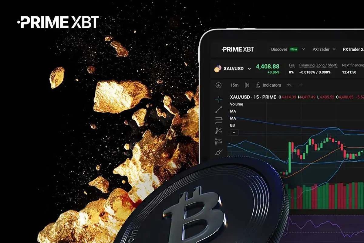 bitcoin logo with primexbt dahboard