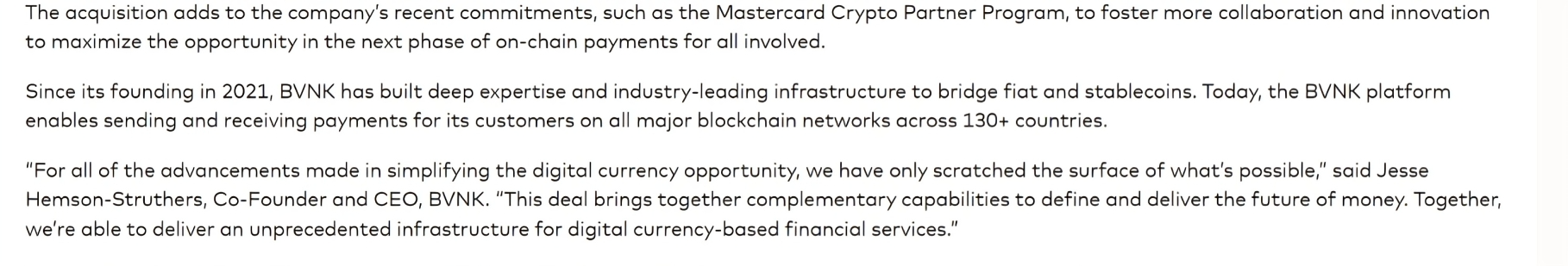 Mastercard on the BVNK Acquisition