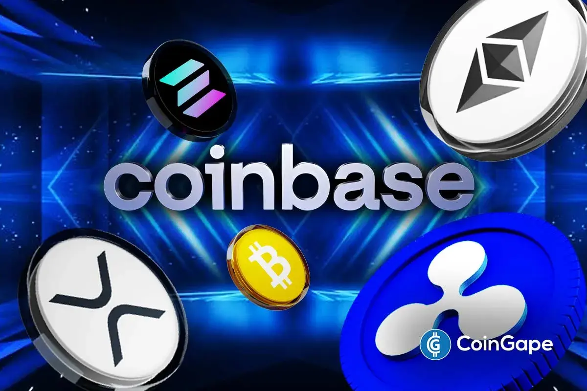 an image of Ripple, Coinbase, Bitcoin, Ethereum, XRP, and Solana logos
