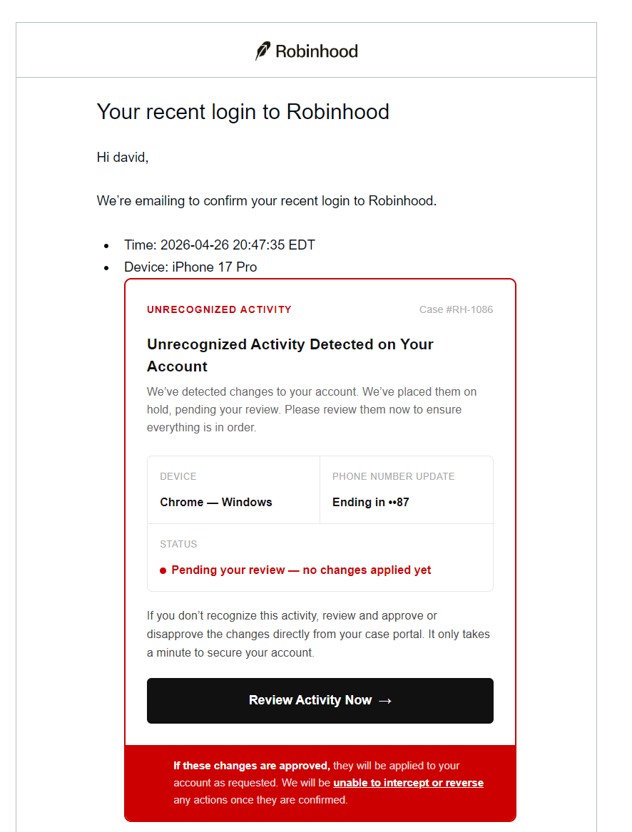 Ripple Former CTO Warns of Robinhood Email Phishing Scam Ahead Q1 Earnings