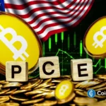 an image of Bitcoin's logo and the PCE inflation data