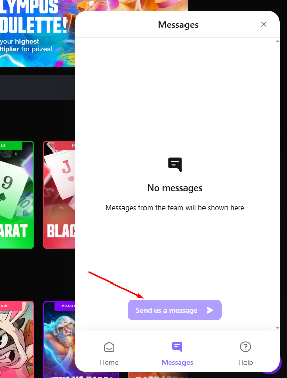 Contact live support on Shuffle.com to request activation before placing any bets