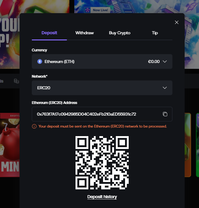 For Shuffle.com, make your first deposit (minimum $100) to qualify for the welcome bonus.